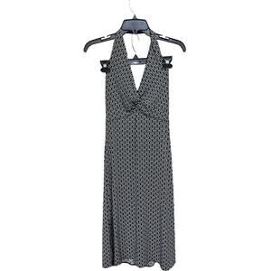 Maggy London Halter Babydoll Dress Size 4 Black White Retro Glam Y2K Grunge